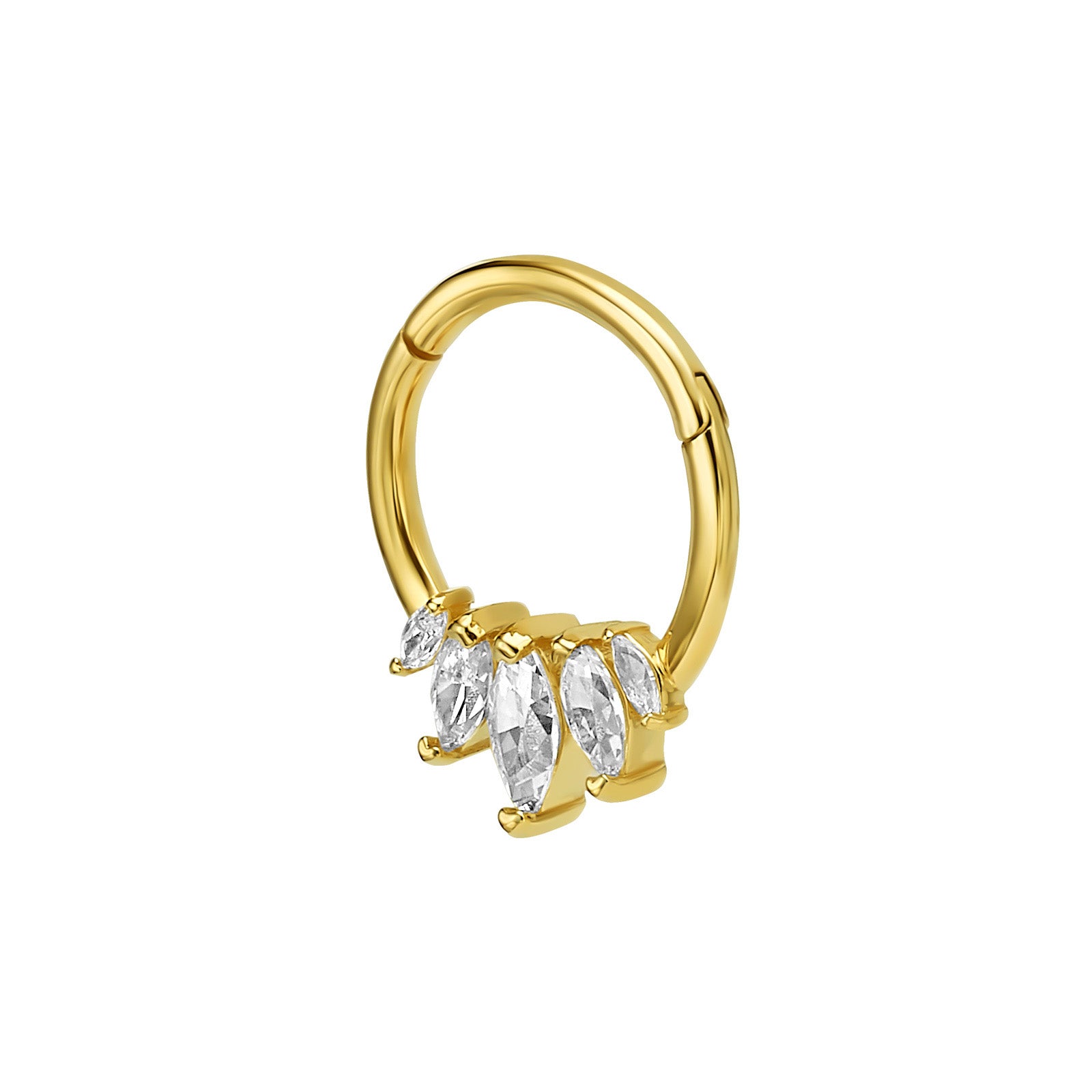 פירסינג יהלומים מזהב צהוב 14 קראט - ברנדון