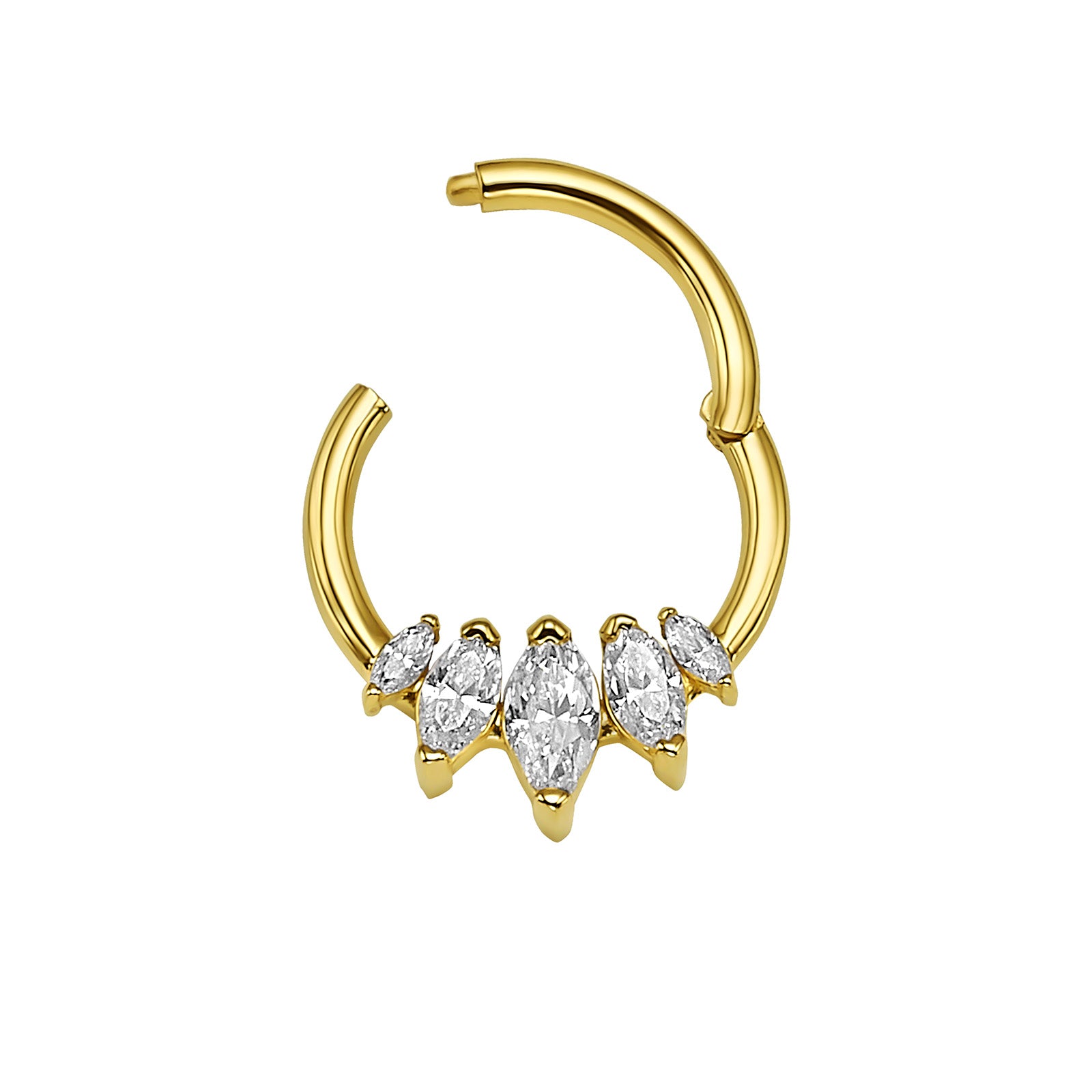 פירסינג יהלומים מזהב צהוב 14 קראט - ברנדון