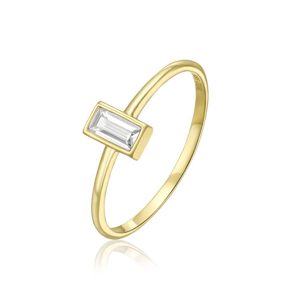 תכשיטי זהב לנשים | טבעת לנשים מזהב צהוב 14 קראט - לוקה