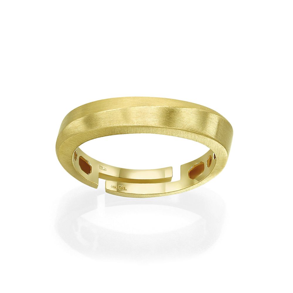 תכשיטי זהב לנשים | טבעת מזהב צהוב 14 קראט - גל עדין מט
