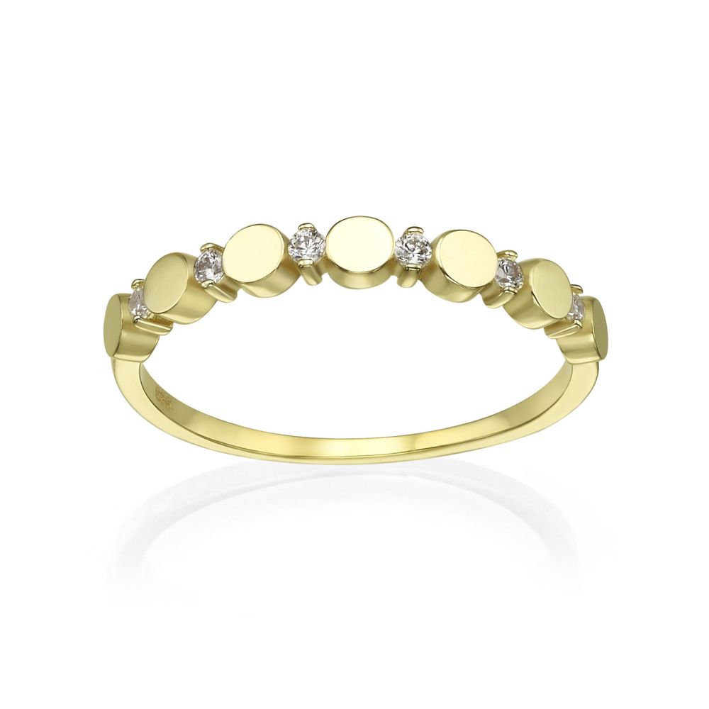 תכשיטי זהב לנשים | טבעת מזהב צהוב 14 קראט - עיגולי קרולינה