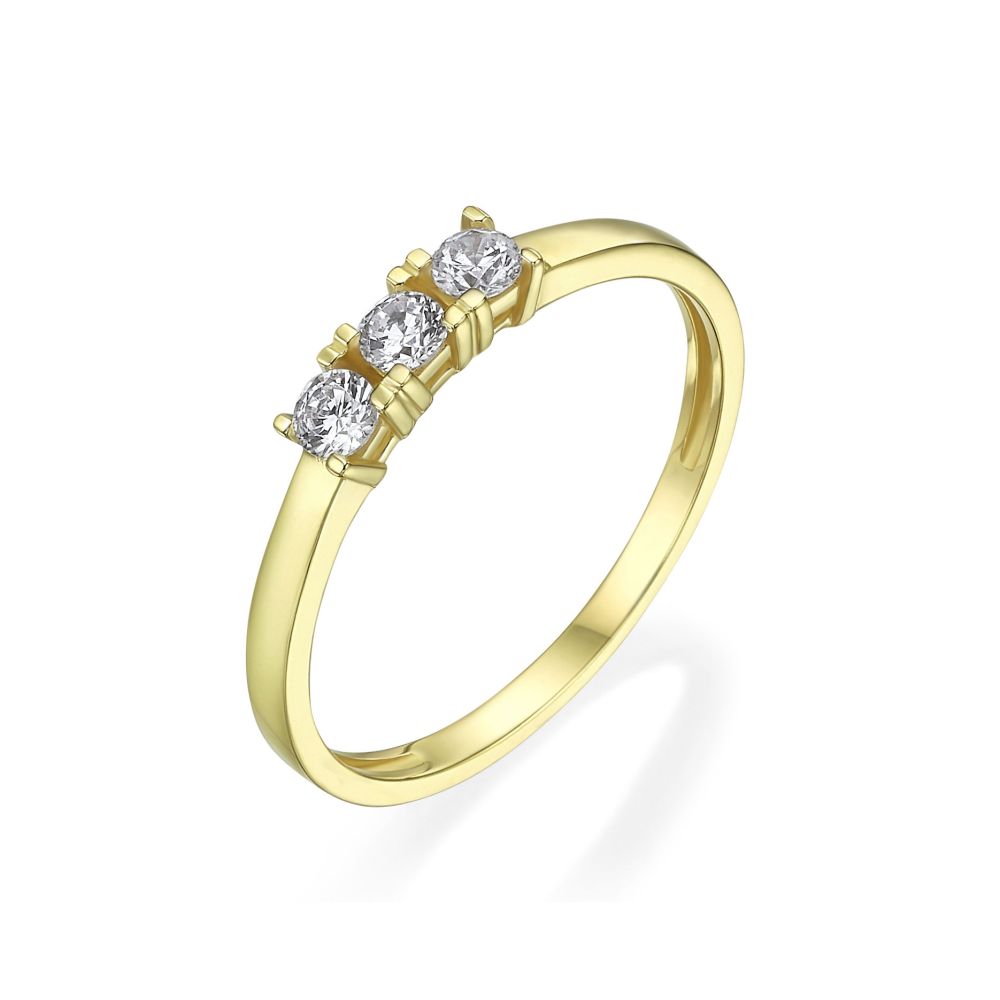 תכשיטי זהב לנשים | טבעת מזהב צהוב 14 קראט - לורן