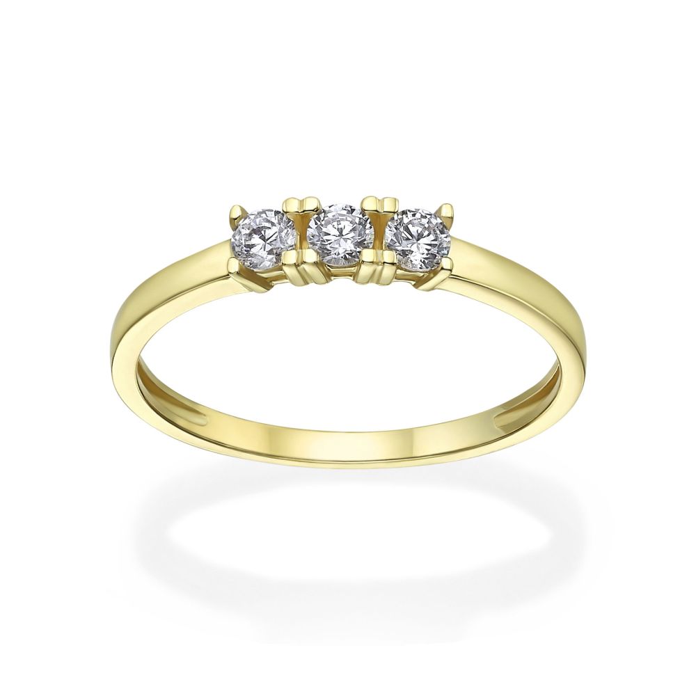 תכשיטי זהב לנשים | טבעת מזהב צהוב 14 קראט - לורן