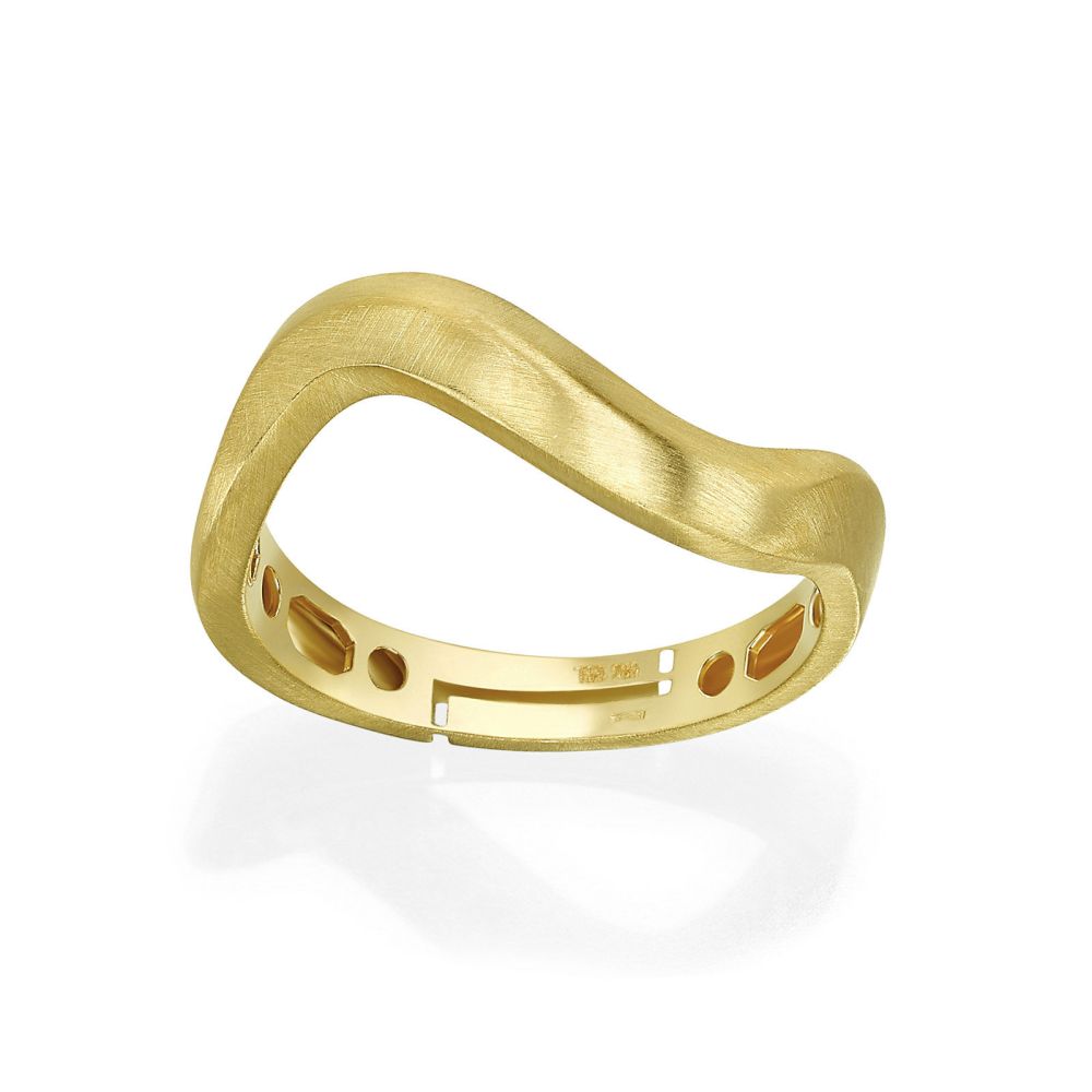 תכשיטי זהב לנשים | טבעת מזהב צהוב 14 קראט - גל מט