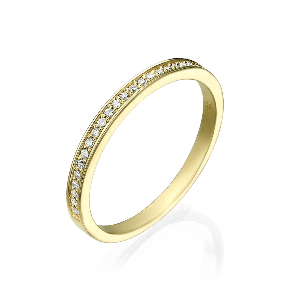 תכשיטי יהלומים | טבעת יהלום מזהב צהוב 14 קראט - מלודיה