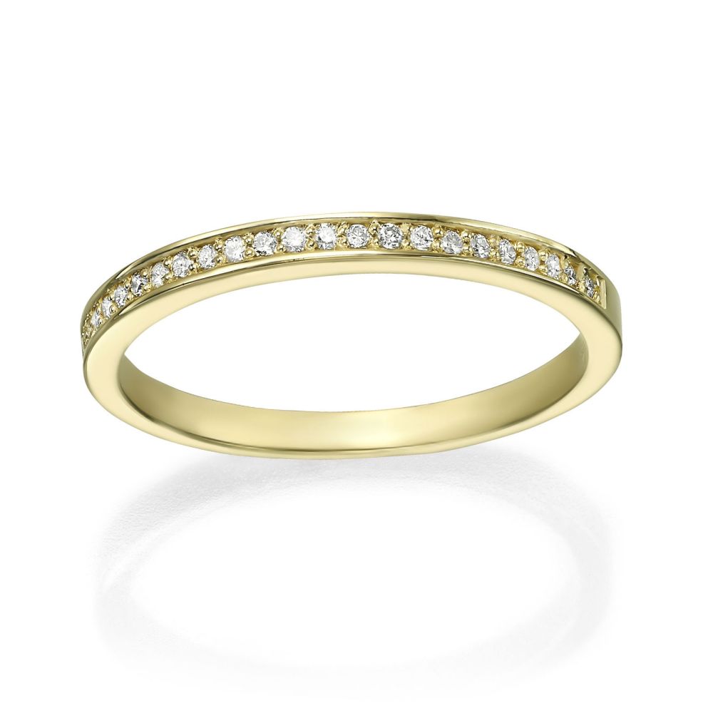 תכשיטי יהלומים | טבעת יהלום מזהב צהוב 14 קראט - מלודיה