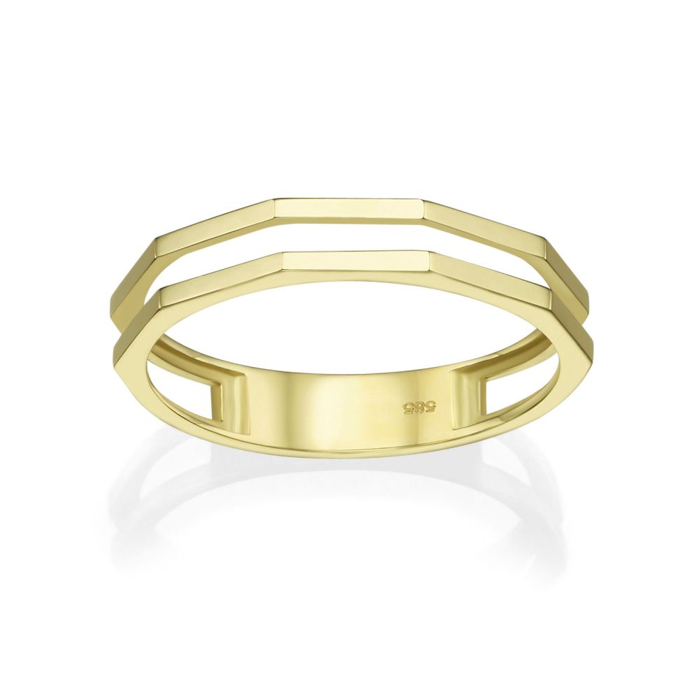 תכשיטי זהב לנשים | טבעת מזהב צהוב 14 קראט - מילאן