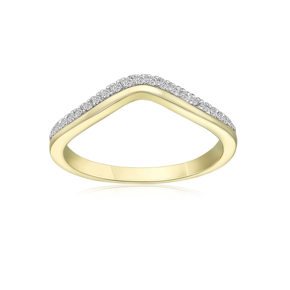 תכשיטי יהלומים | טבעת יהלומים מזהב צהוב 14 קראט - לורי