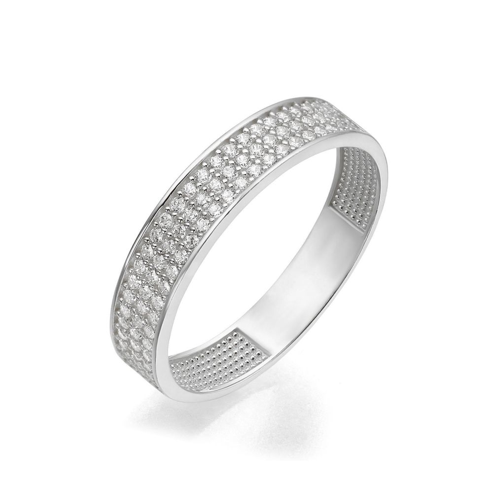 תכשיטי זהב לנשים | טבעת מזהב לבן 14 קראט - קלייר