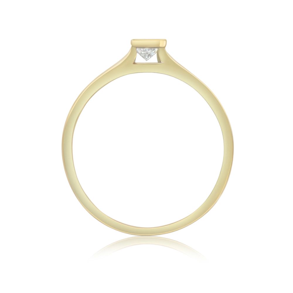 תכשיטי יהלומים | טבעת יהלומים מזהב צהוב 14 קראט - מון
