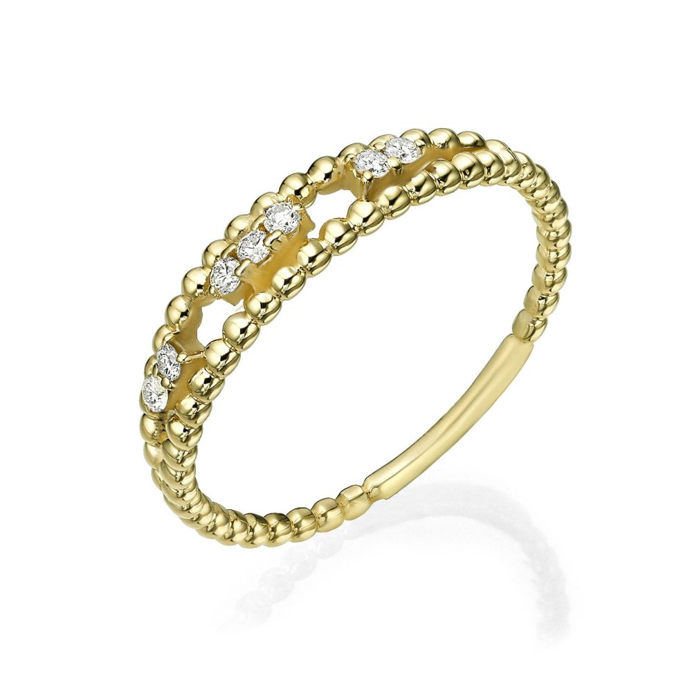 תכשיטי יהלומים | טבעת יהלום מזהב צהוב 14 קראט - קיילי