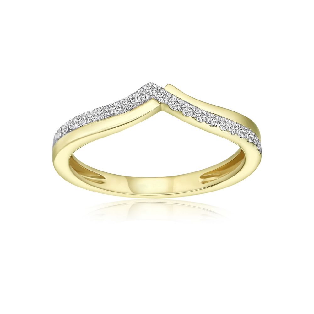 תכשיטי יהלומים | טבעת יהלומים מזהב צהוב 14 קראט - שייה