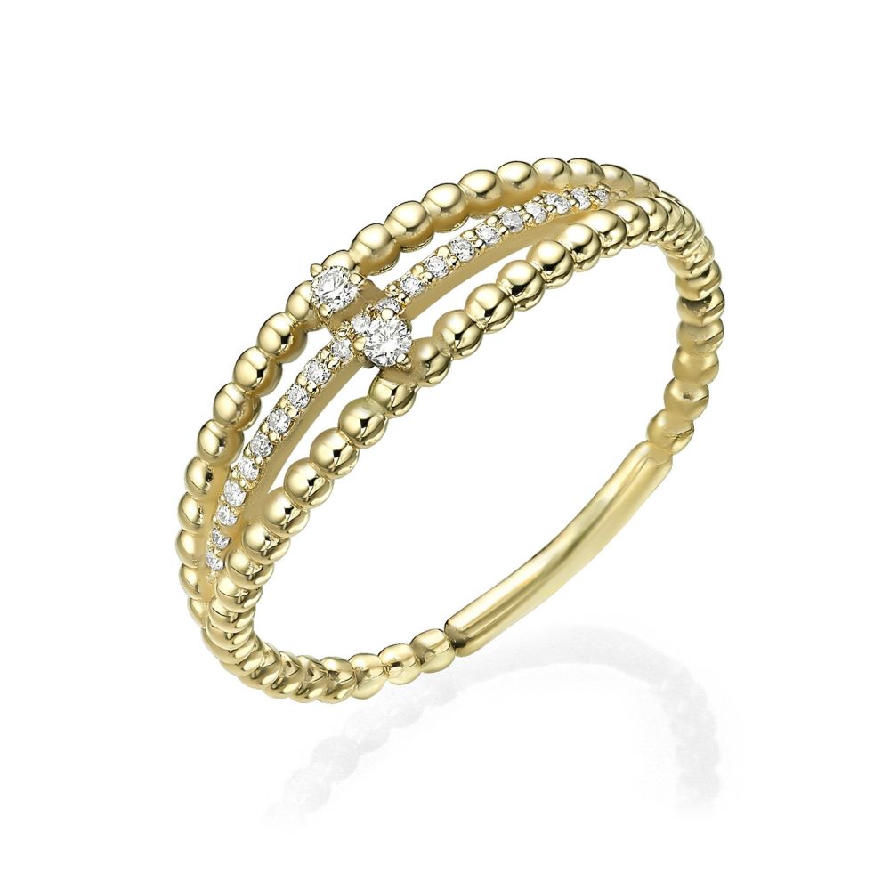 תכשיטי יהלומים | טבעת יהלום מזהב צהוב 14 קראט - דסטני