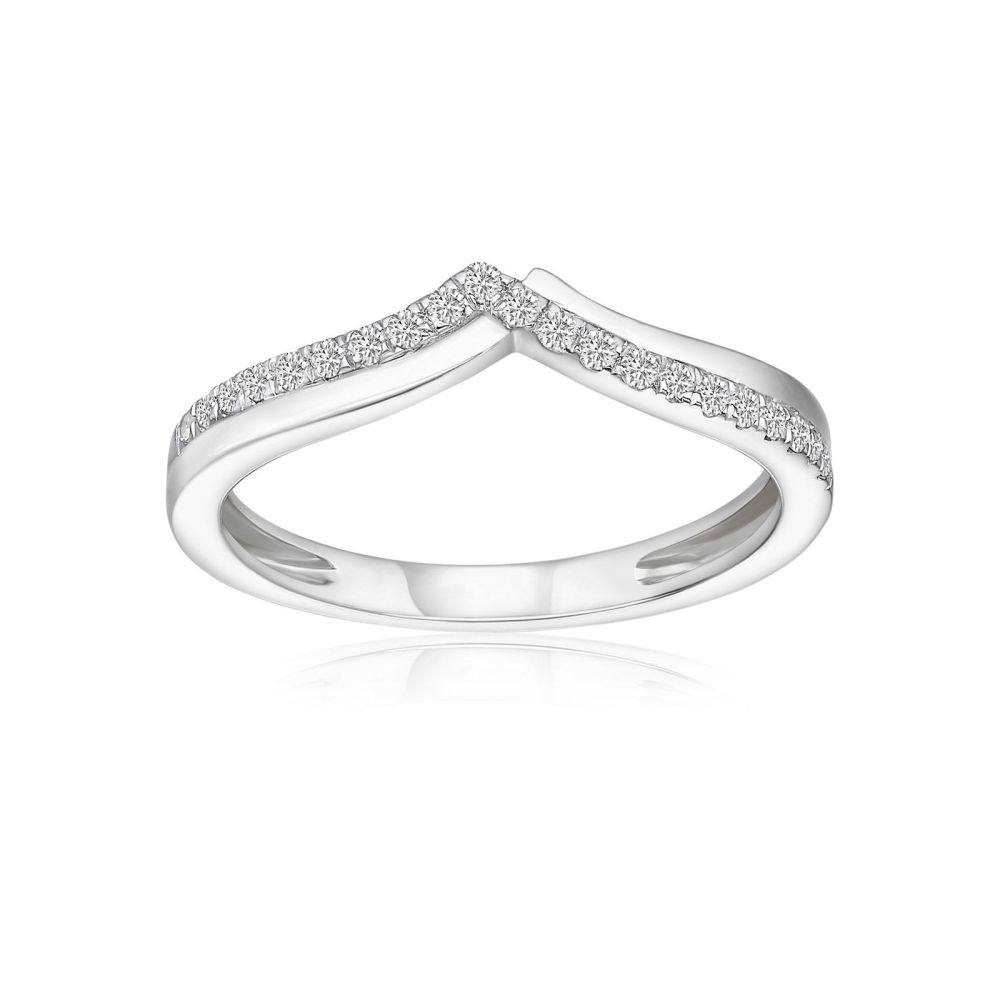 תכשיטי יהלומים | טבעת יהלומים מזהב לבן 14 קראט - שייה