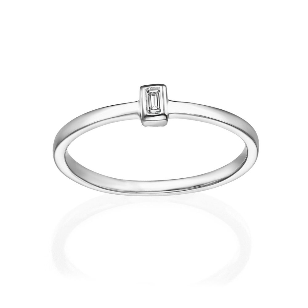 תכשיטי יהלומים | טבעת יהלומים מזהב לבן 14 קראט - טאי