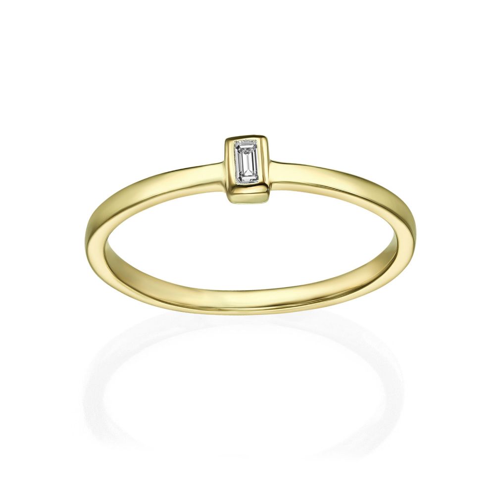 תכשיטי יהלומים | טבעת יהלומים מזהב צהוב 14 קראט - טאי