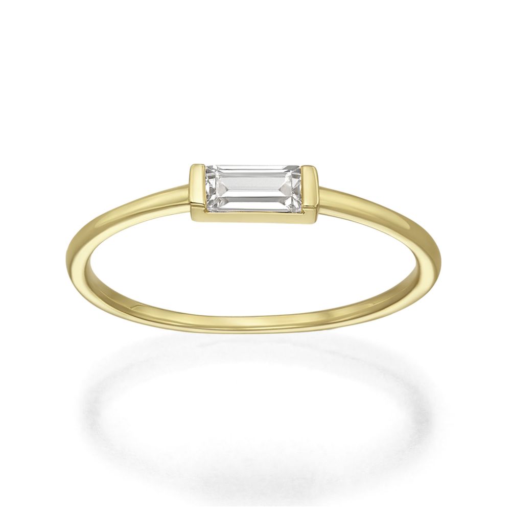 טבעות זהב | טבעת לנשים מזהב צהוב 14 קראט - לקסי בהירה