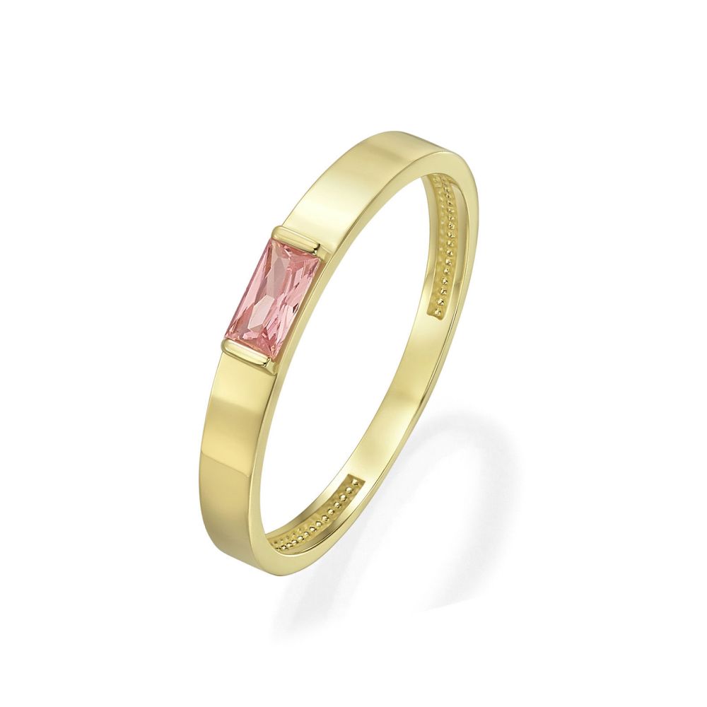 טבעות זהב | טבעת לנשים מזהב צהוב 14 קראט - נואל ורודה