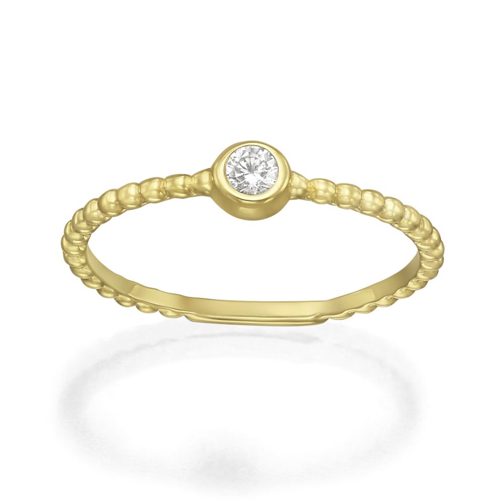 טבעות זהב | טבעת לנשים מזהב צהוב 14 קראט - לאורה כדורים