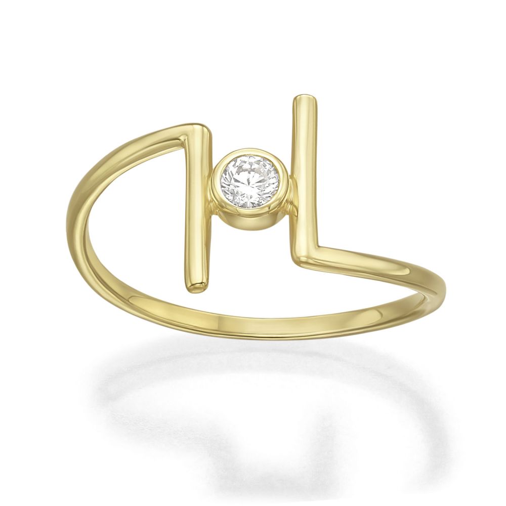 טבעות זהב | טבעת לנשים מזהב צהוב 14 קראט - ריין