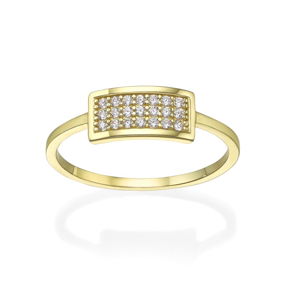 תכשיטי זהב לנשים | טבעת מזהב צהוב 14 קראט -   מרלין