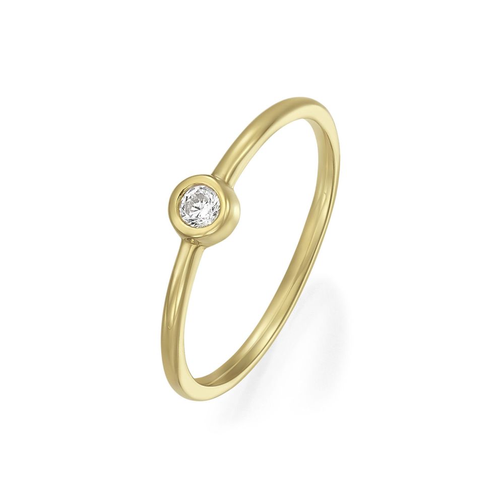 טבעות זהב | טבעת לנשים מזהב צהוב 14 קראט - לאורה
