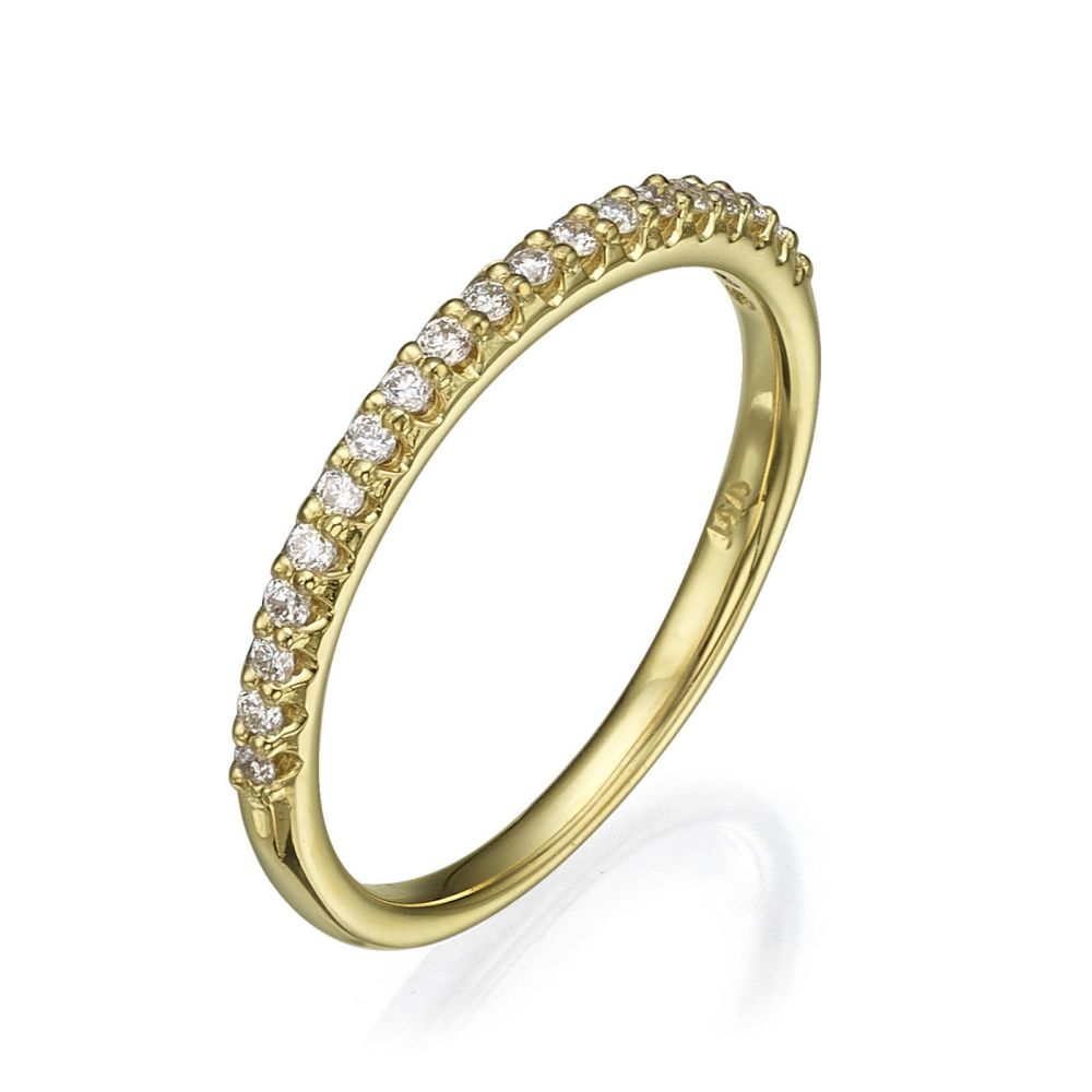 תכשיטי יהלומים | טבעת יהלום מזהב צהוב 14 קראט - נסיכה