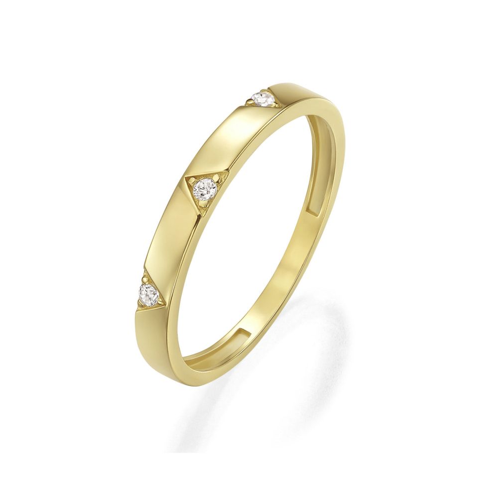 טבעות זהב | טבעת לנשים מזהב צהוב 14 קראט - ברין
