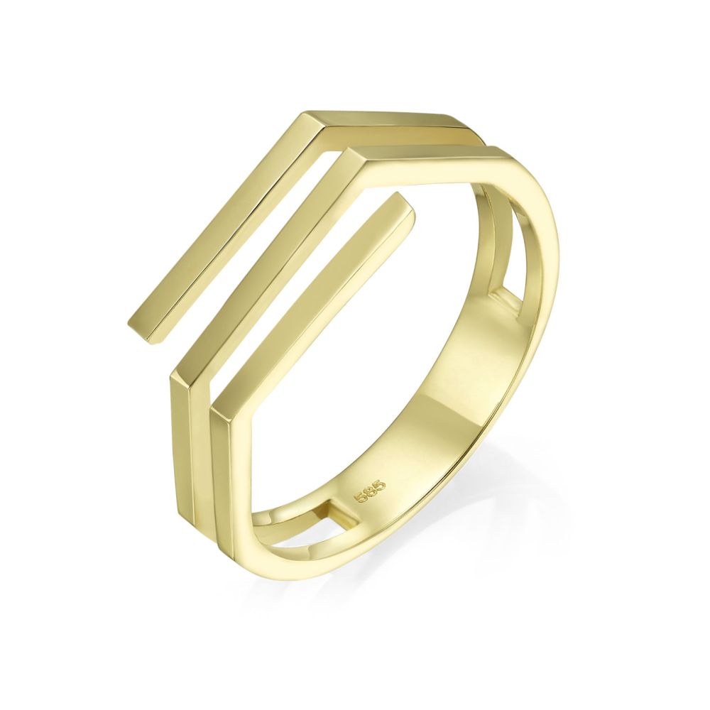 תכשיטי זהב לנשים | טבעת מזהב צהוב 14 קראט - אלין