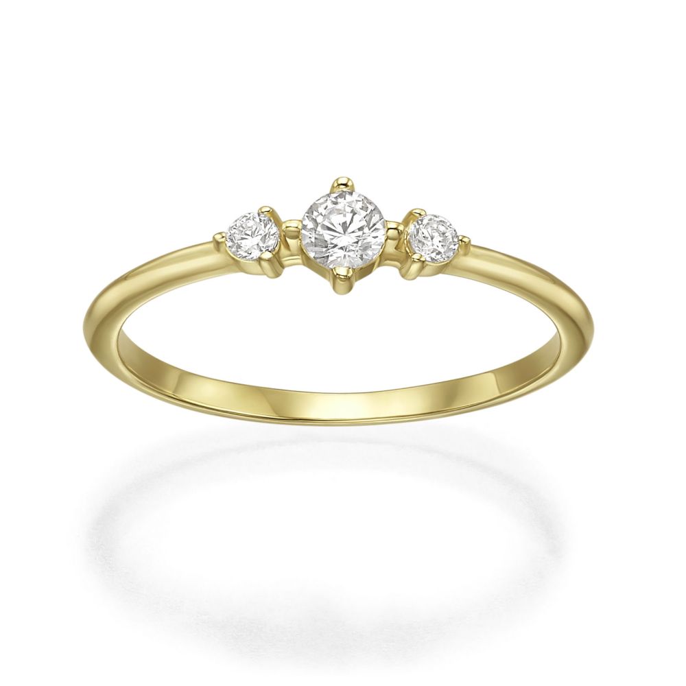 טבעות זהב | טבעת לנשים מזהב צהוב 14 קראט -  מונרו
