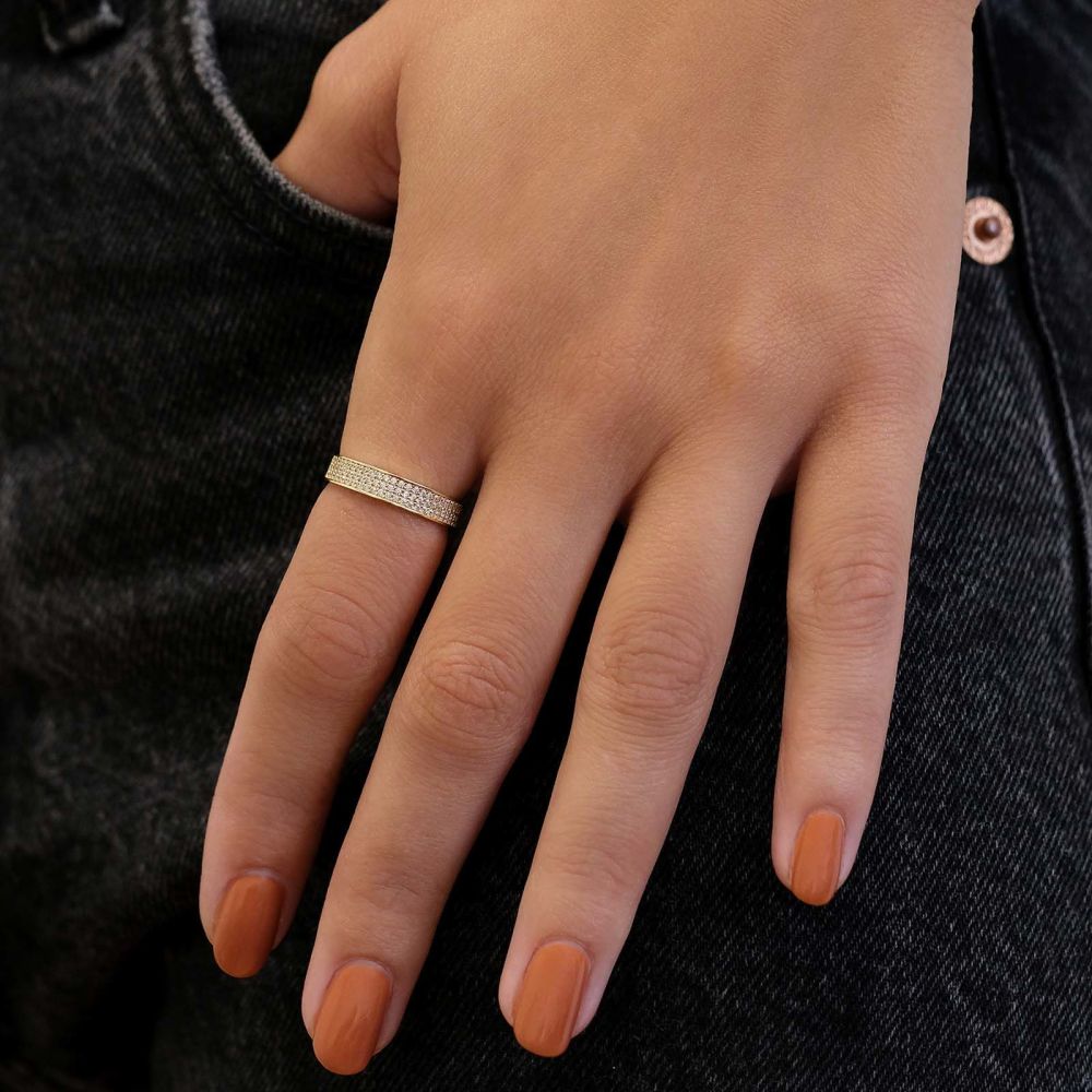תכשיטי זהב לנשים | טבעת מזהב צהוב 14 קראט - קלייר
