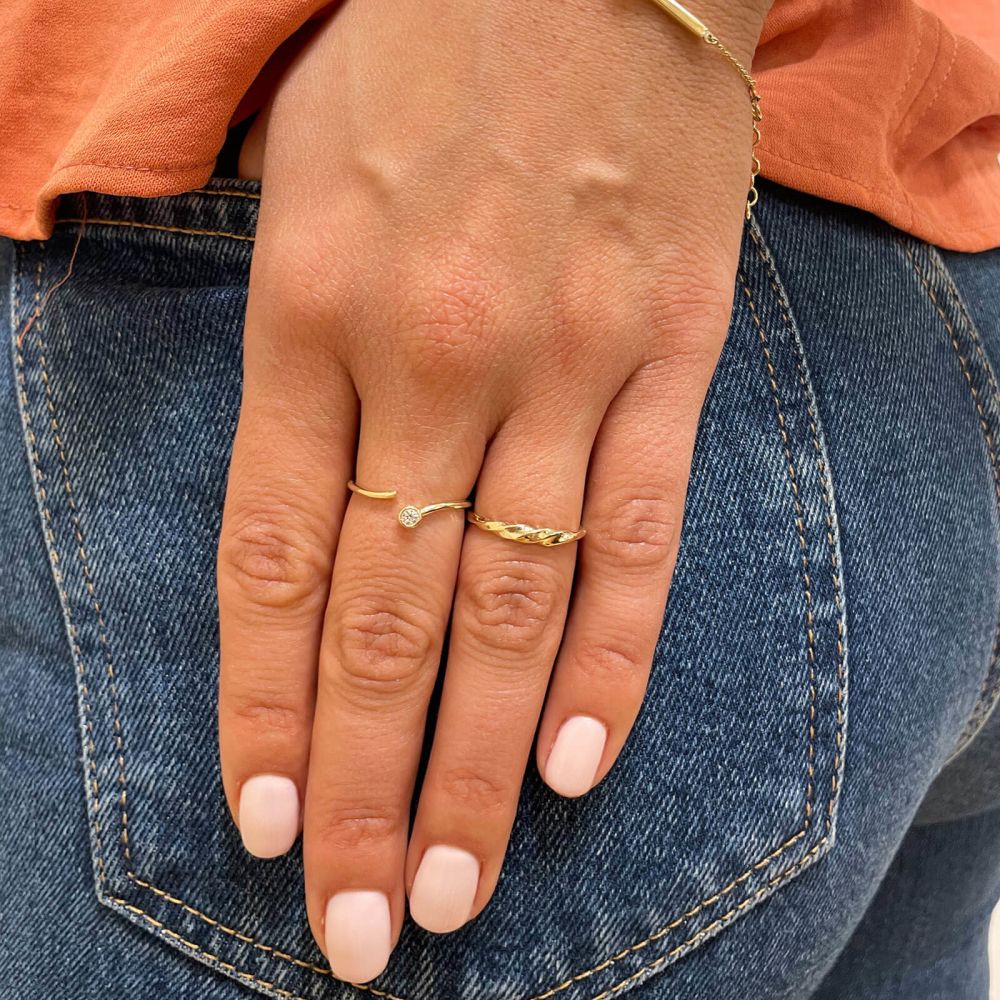 טבעות זהב | טבעת לנשים מזהב צהוב 14 קראט - מיה