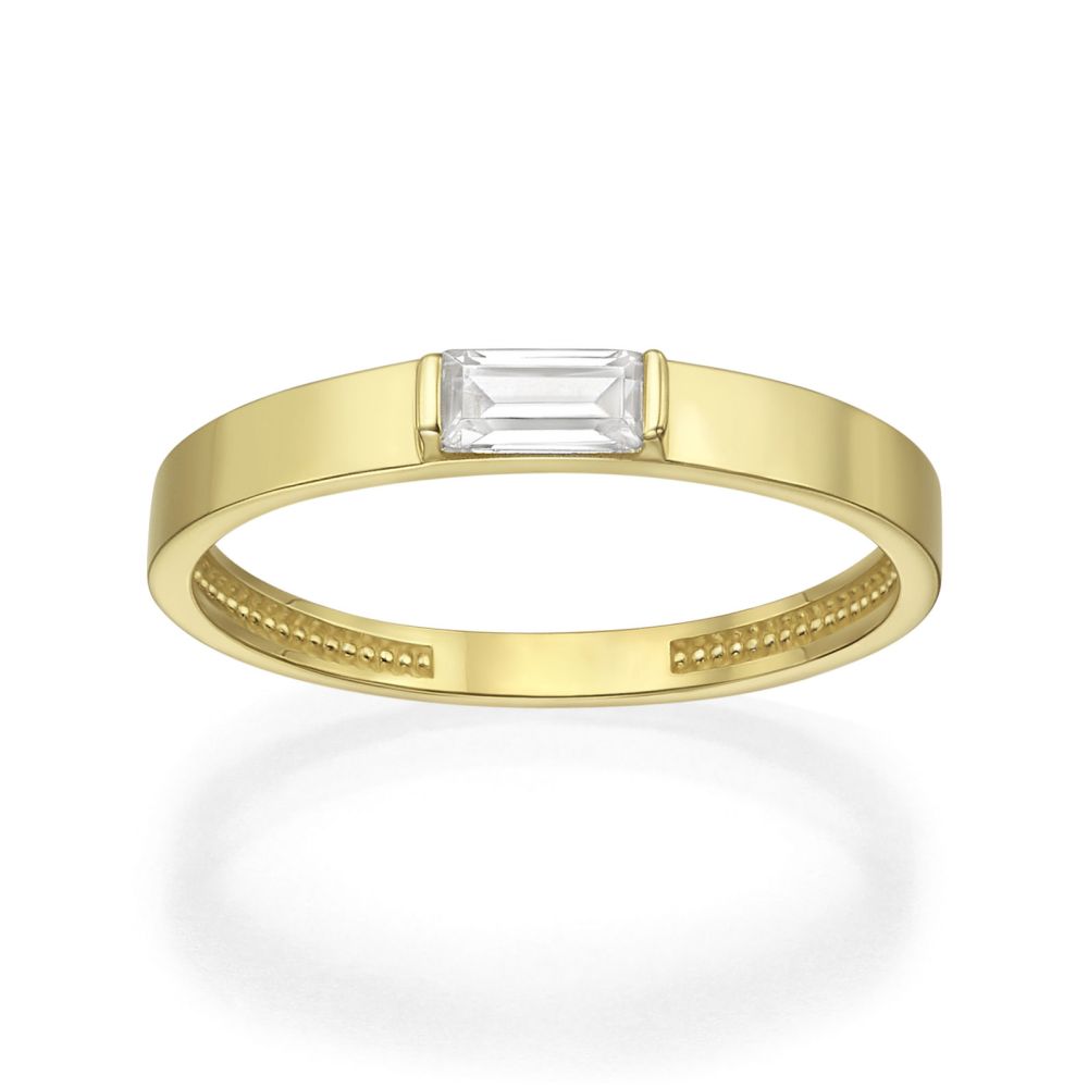 טבעות זהב | טבעת לנשים מזהב צהוב 14 קראט - נואל