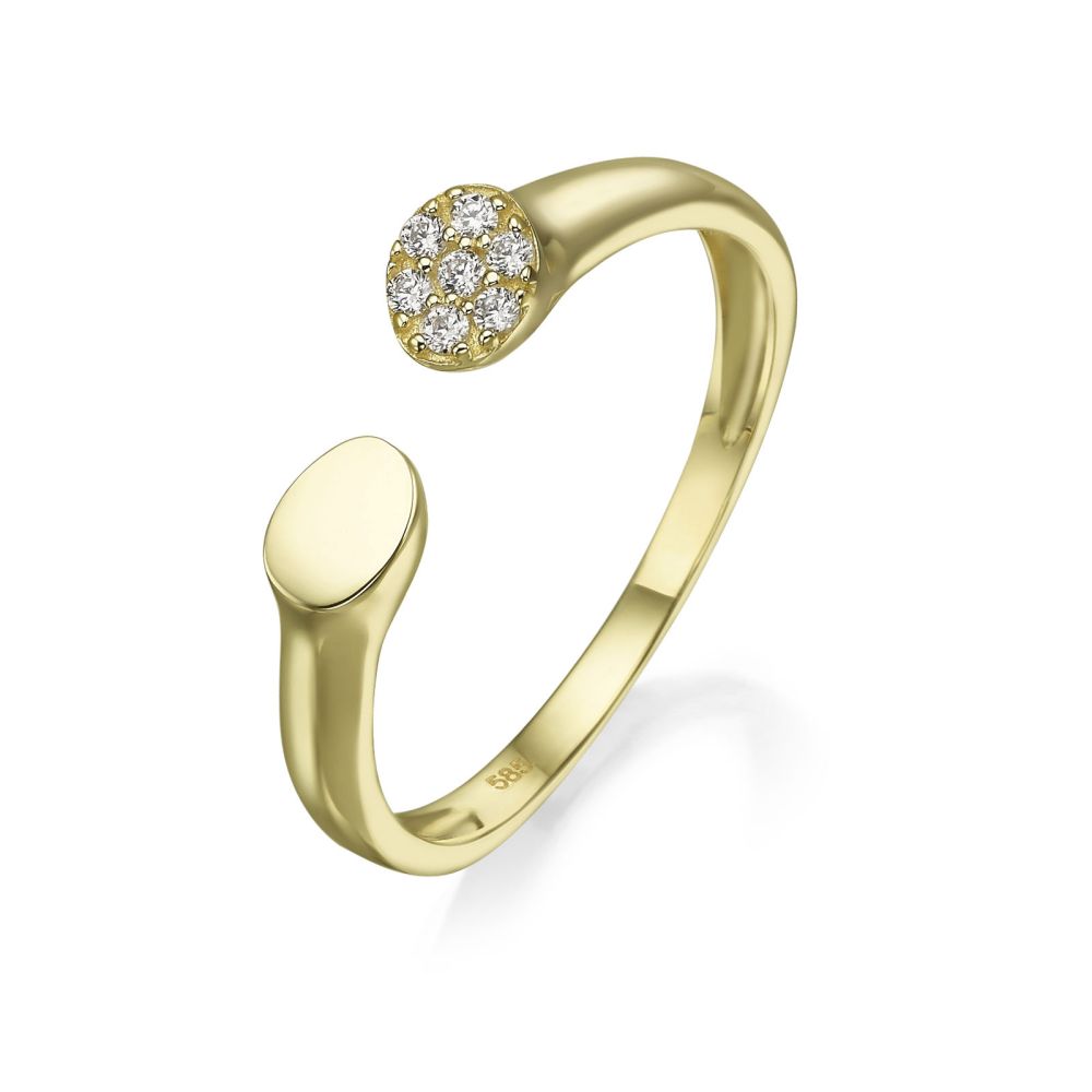תכשיטי זהב לנשים | טבעת פתוחה מזהב צהוב 14 קראט - סלין