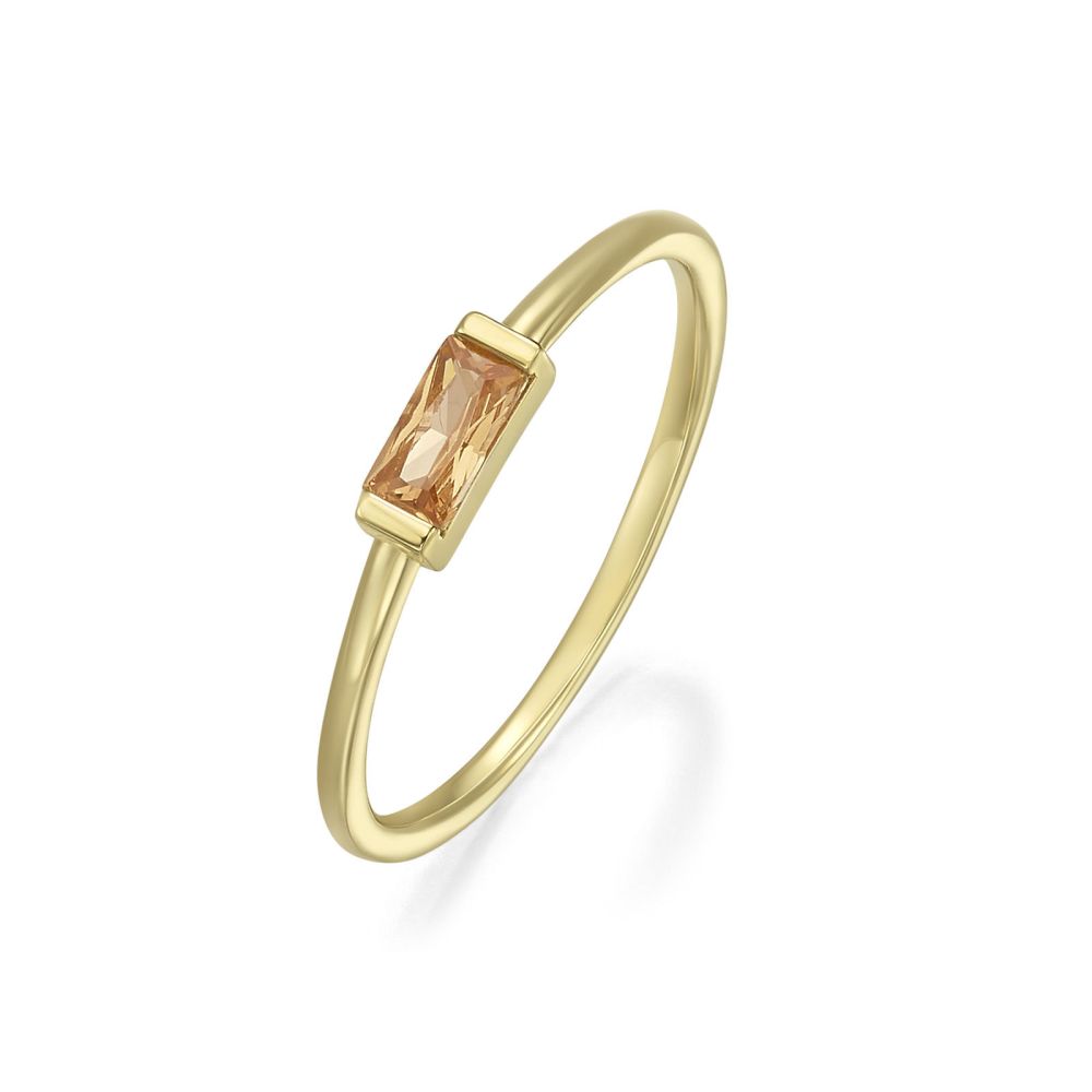 טבעות זהב | טבעת לנשים מזהב צהוב 14 קראט - לקסי
