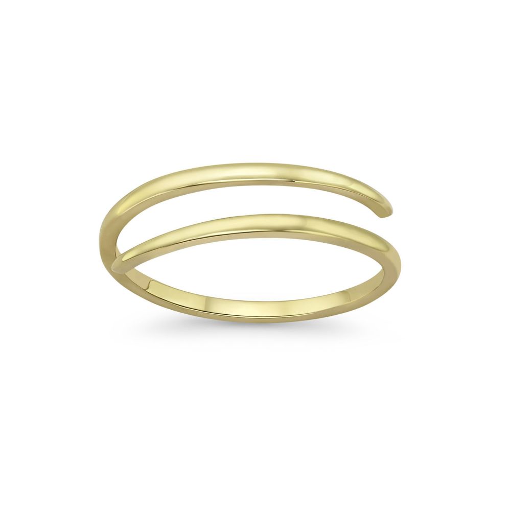טבעות זהב | טבעת לנשים מזהב צהוב 14 קראט - ספירלה חלקה