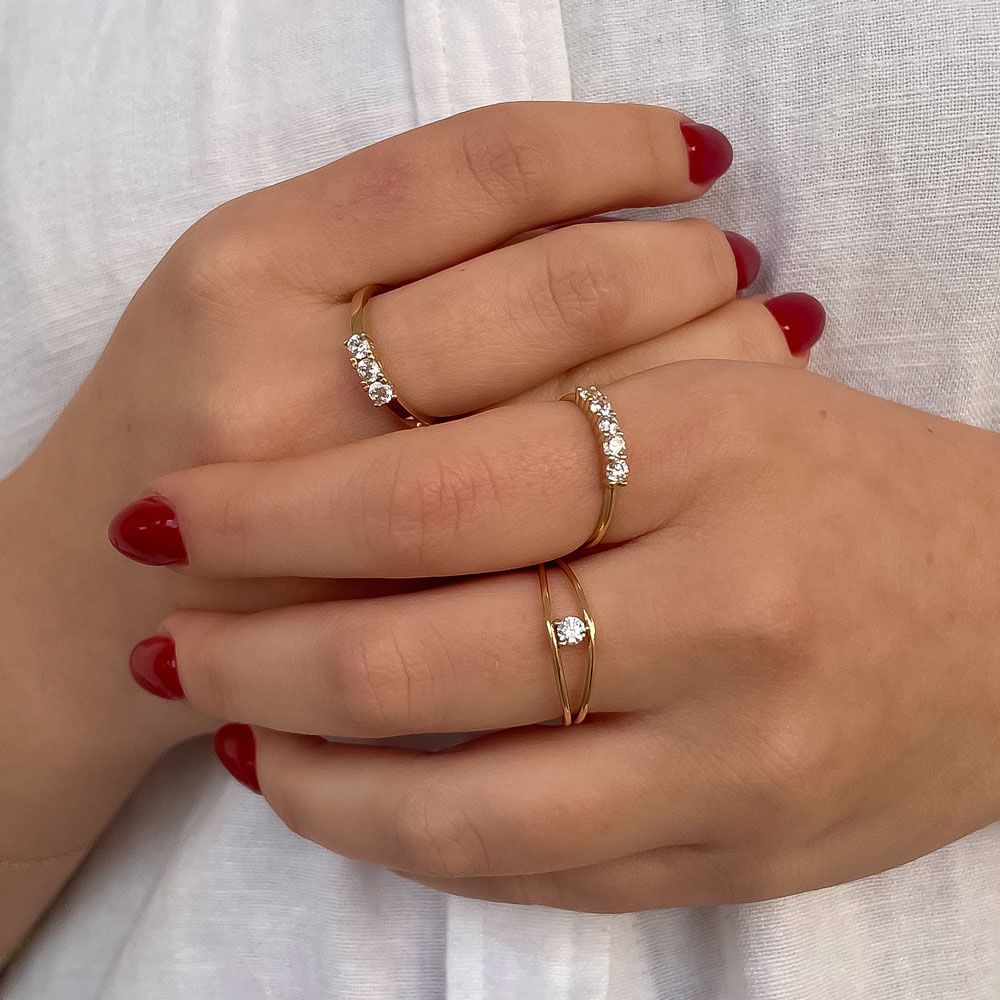 טבעות זהב | טבעת לנשים מזהב צהוב 14 קראט - ארין