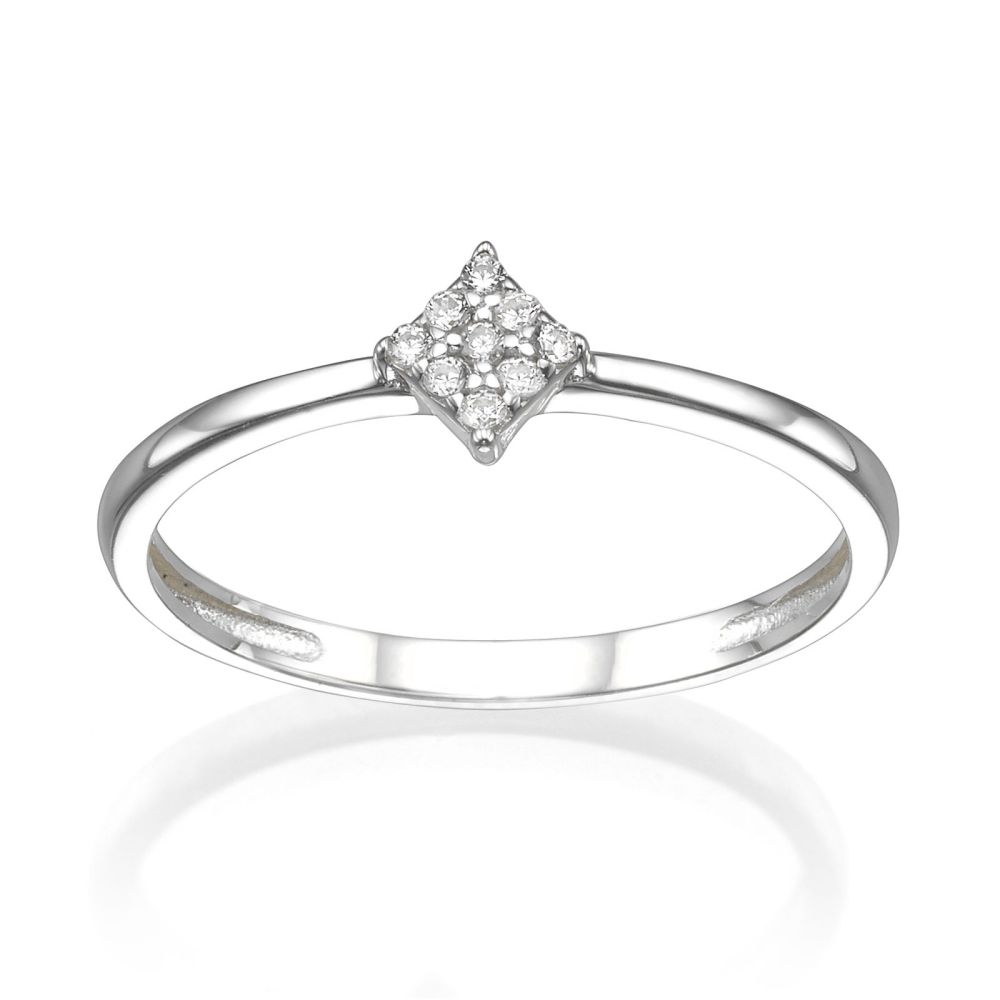Boutique_Collection | טבעת מזהב לבן 14 קראט - מעוין נוצץ