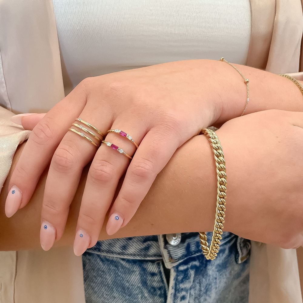 טבעות זהב | טבעת לנשים מזהב צהוב 14 קראט -  סלסט