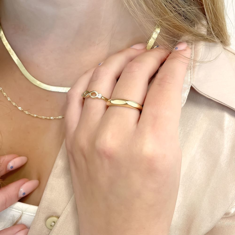 טבעות זהב | טבעת לנשים מזהב צהוב 14 קראט -  חותם טולדו