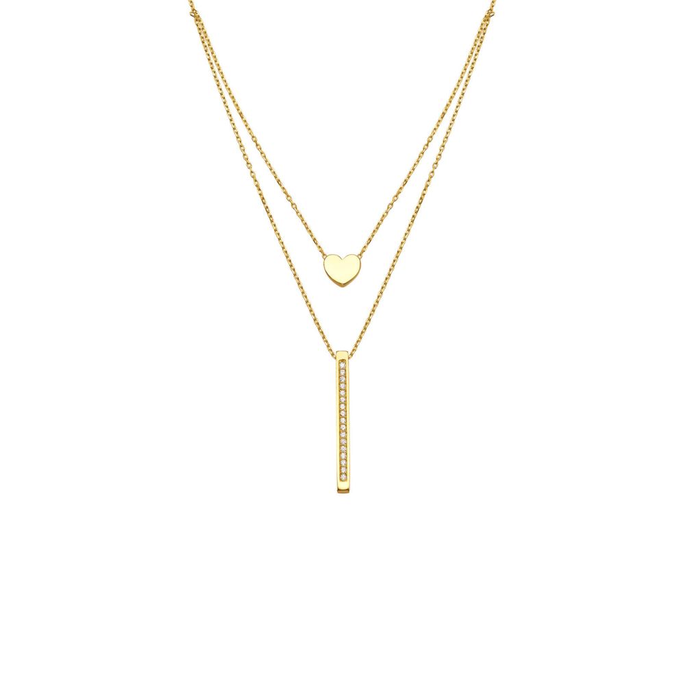 תליוני זהב | תליון ושרשרת מזהב צהוב 14 קראט - בר לב 