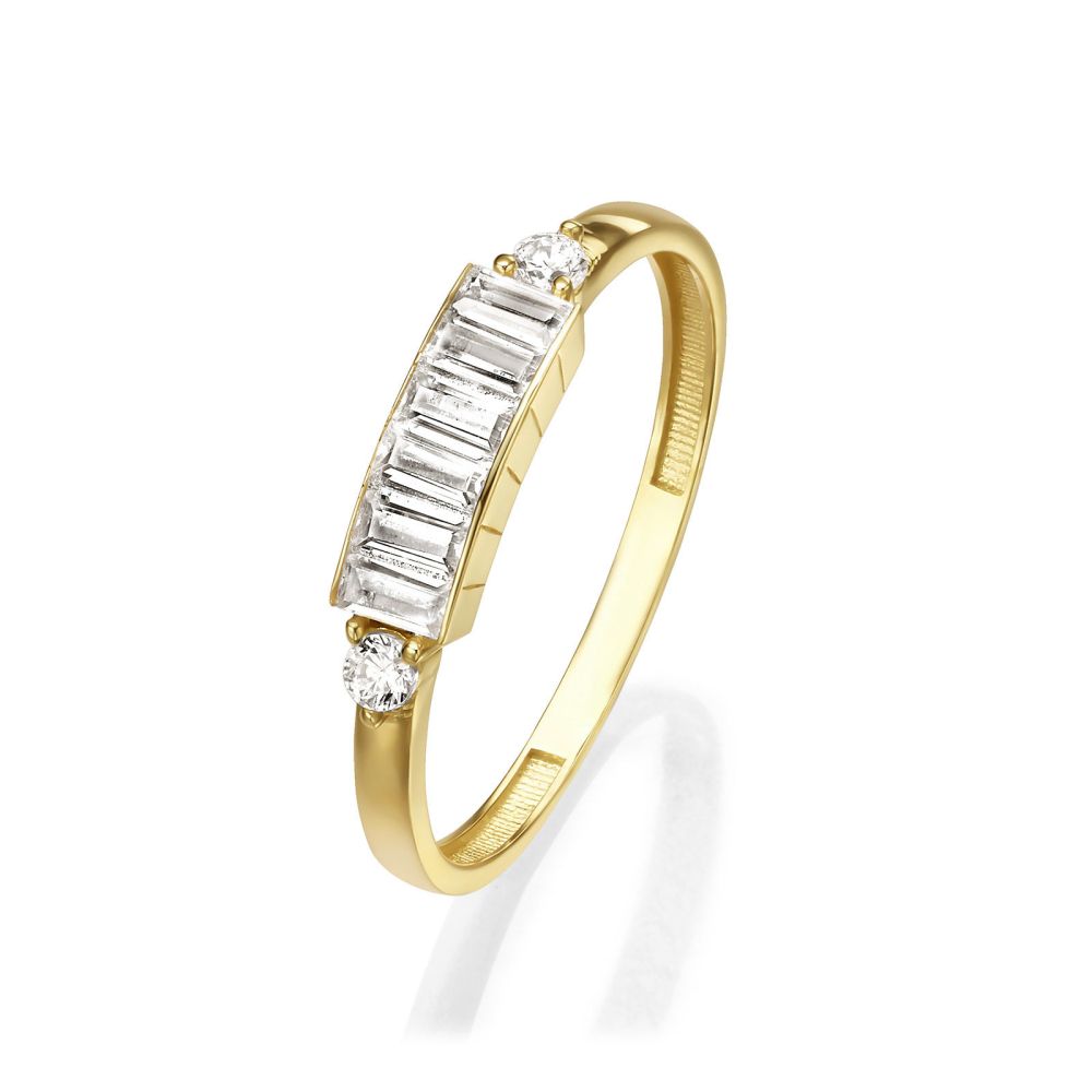 טבעות זהב | טבעת לנשים מזהב צהוב 14 קראט - רומי