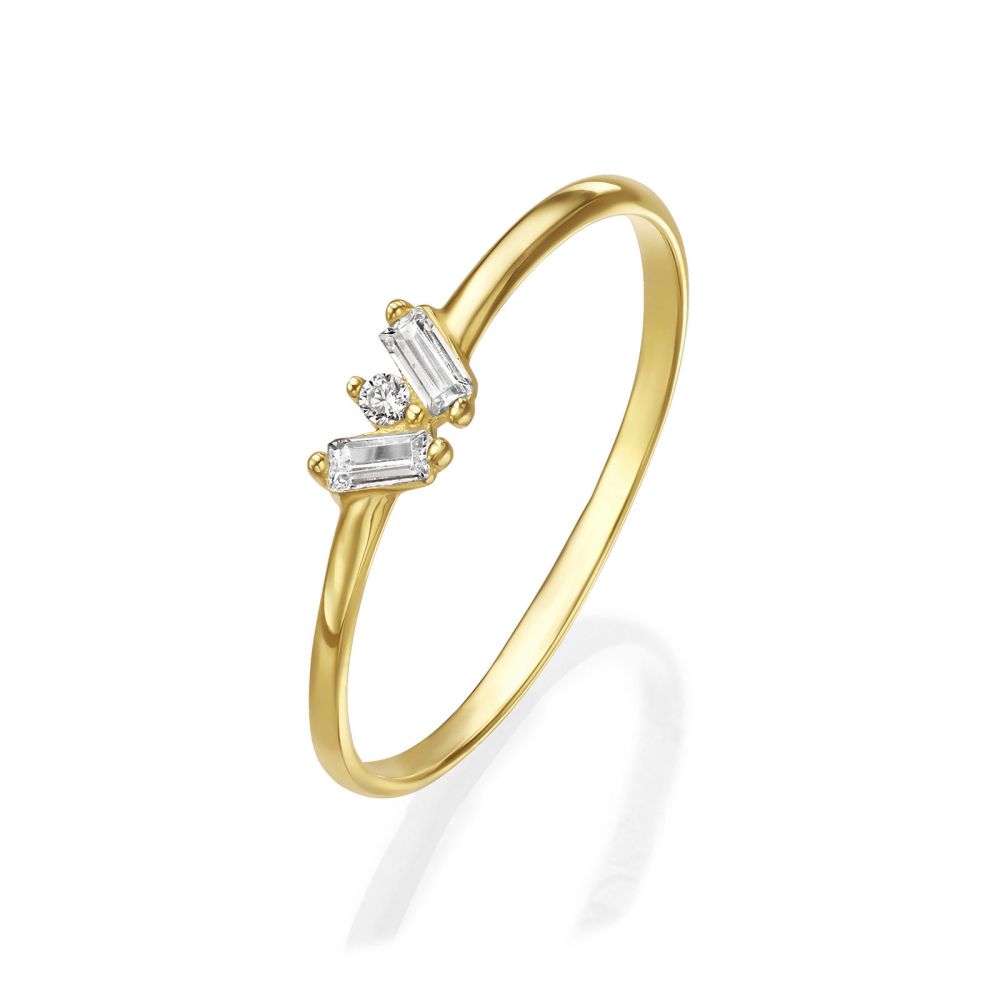 טבעות זהב | טבעת לנשים מזהב צהוב 14 קראט - וונדר