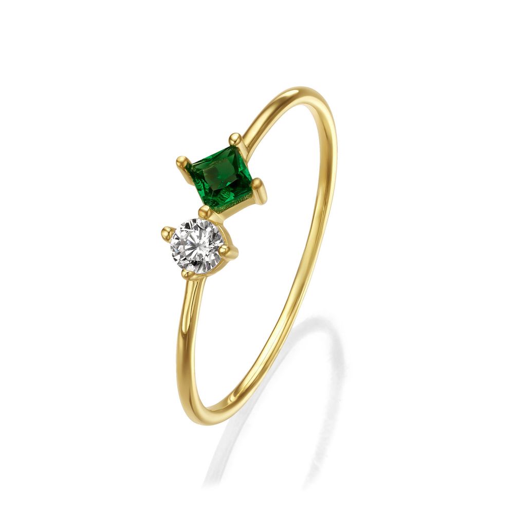 טבעות זהב | טבעת לנשים מזהב צהוב 14 קראט - אדיסון