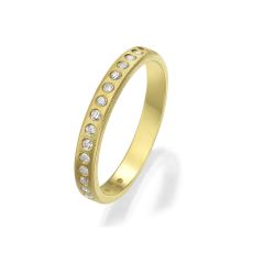 טבעת יהלומים מזהב צהוב 14 קראט -  קים 