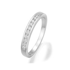טבעת יהלומים מזהב לבן 14 קראט -  אליזבת 