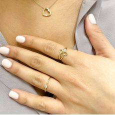 טבעת לנשים מזהב צהוב 14 קראט - גאיה