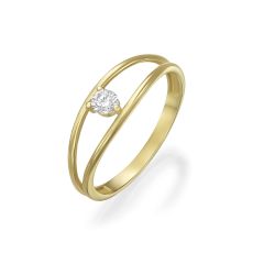טבעת לנשים מזהב צהוב 14 קראט - ארין