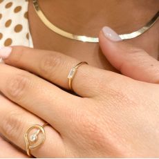 טבעת לנשים מזהב צהוב 14 קראט - לקסי בהירה