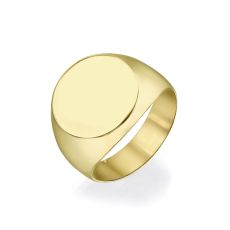 טבעת חותם מזהב צהוב 14 קראט - חותם מומבאי